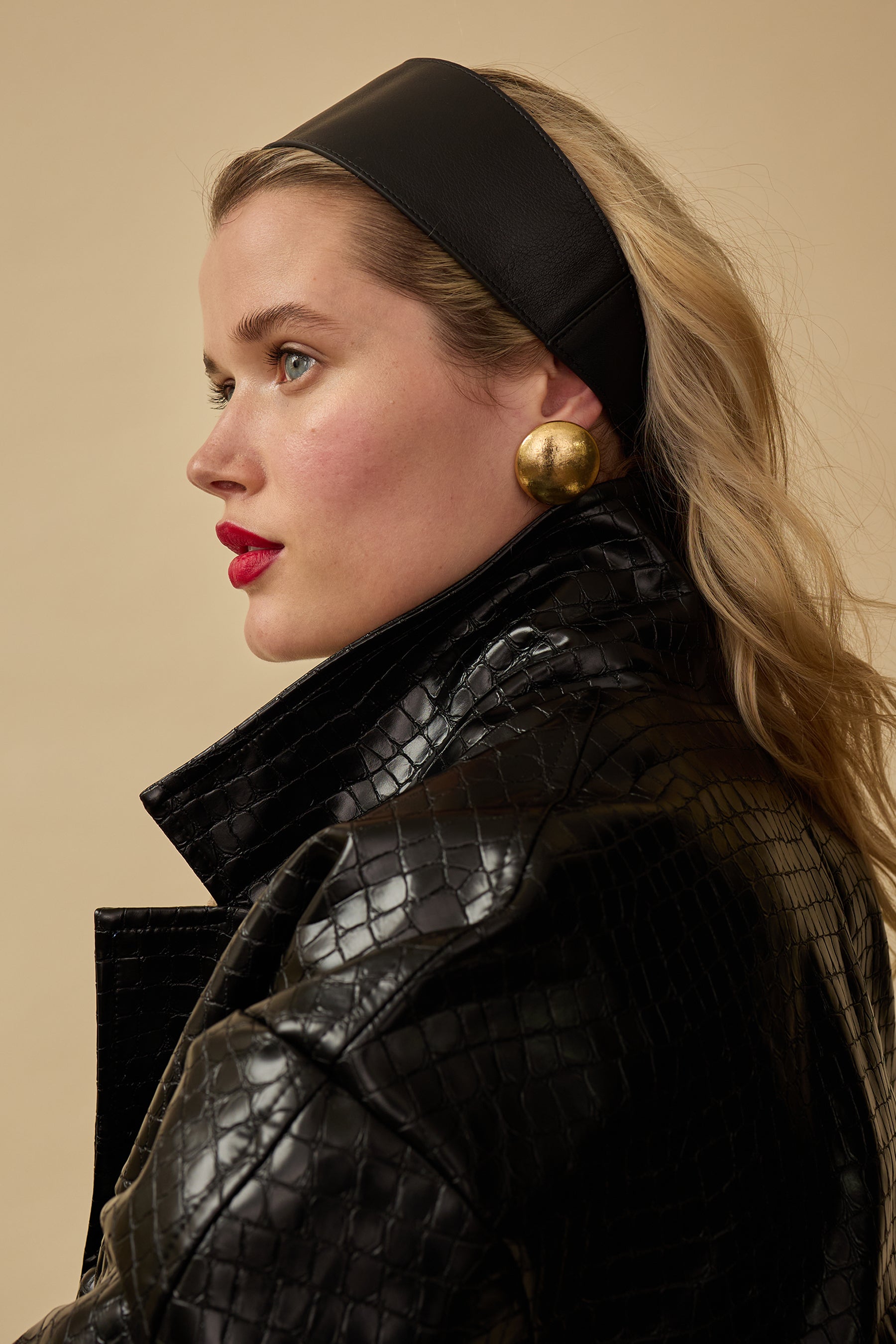 Annika Wide Leather Headwrap | LELET NY