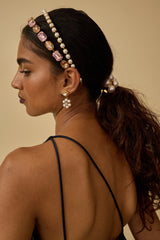 Mika Pearl and Crystal Double Strand Headband