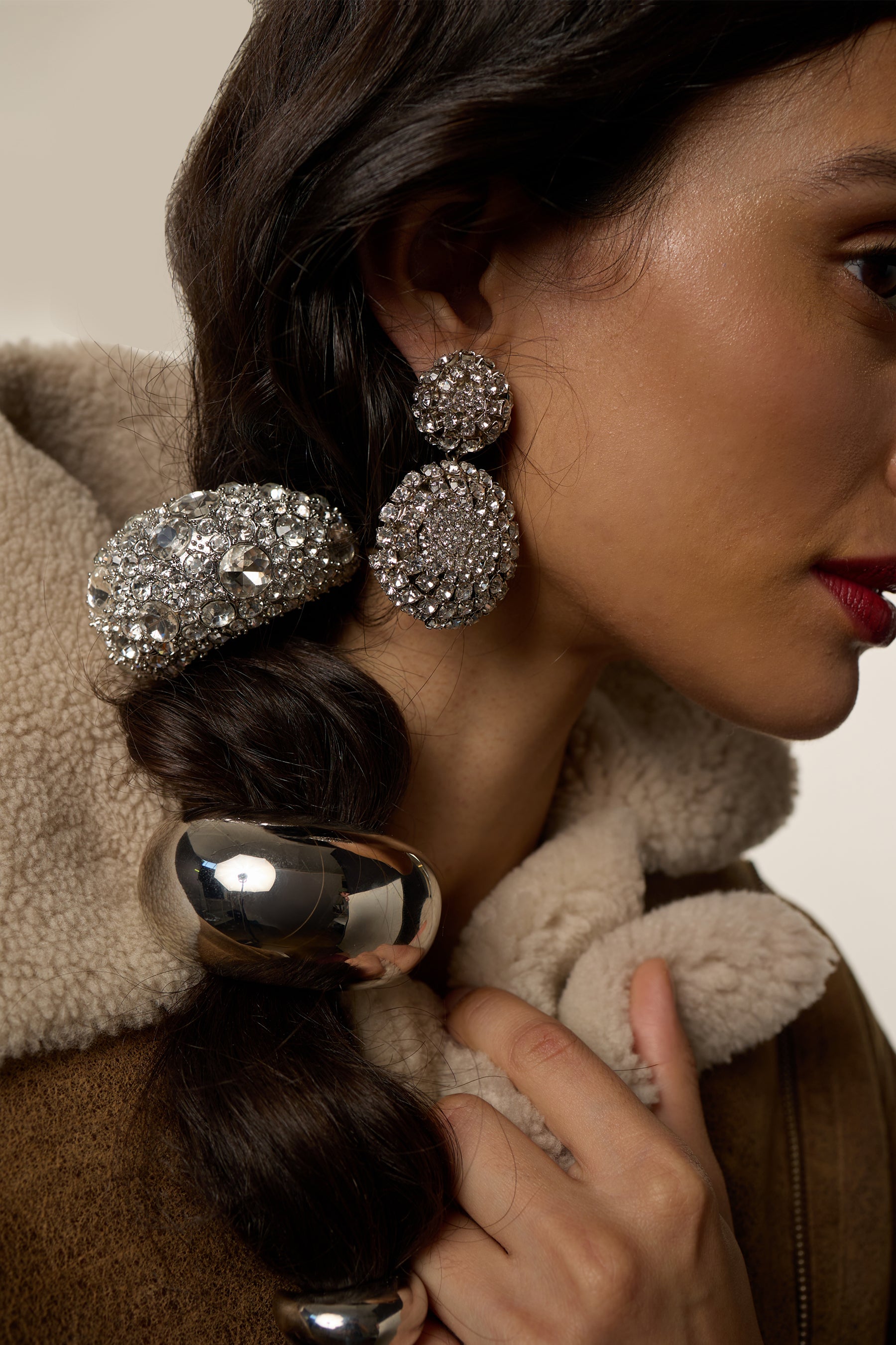 Crystal Pave Dome Pony Cuff | LELET NY