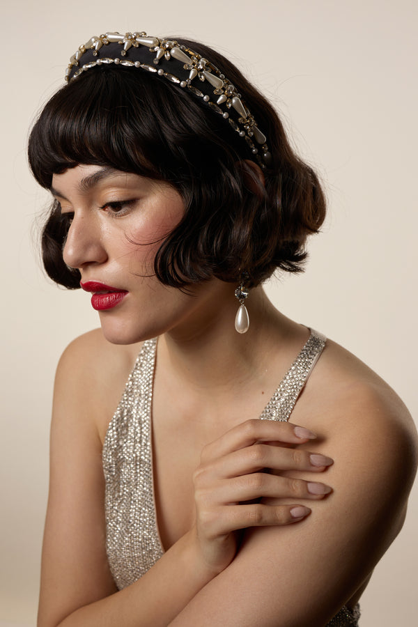 Annie Pearl and Crystal Padded Headband