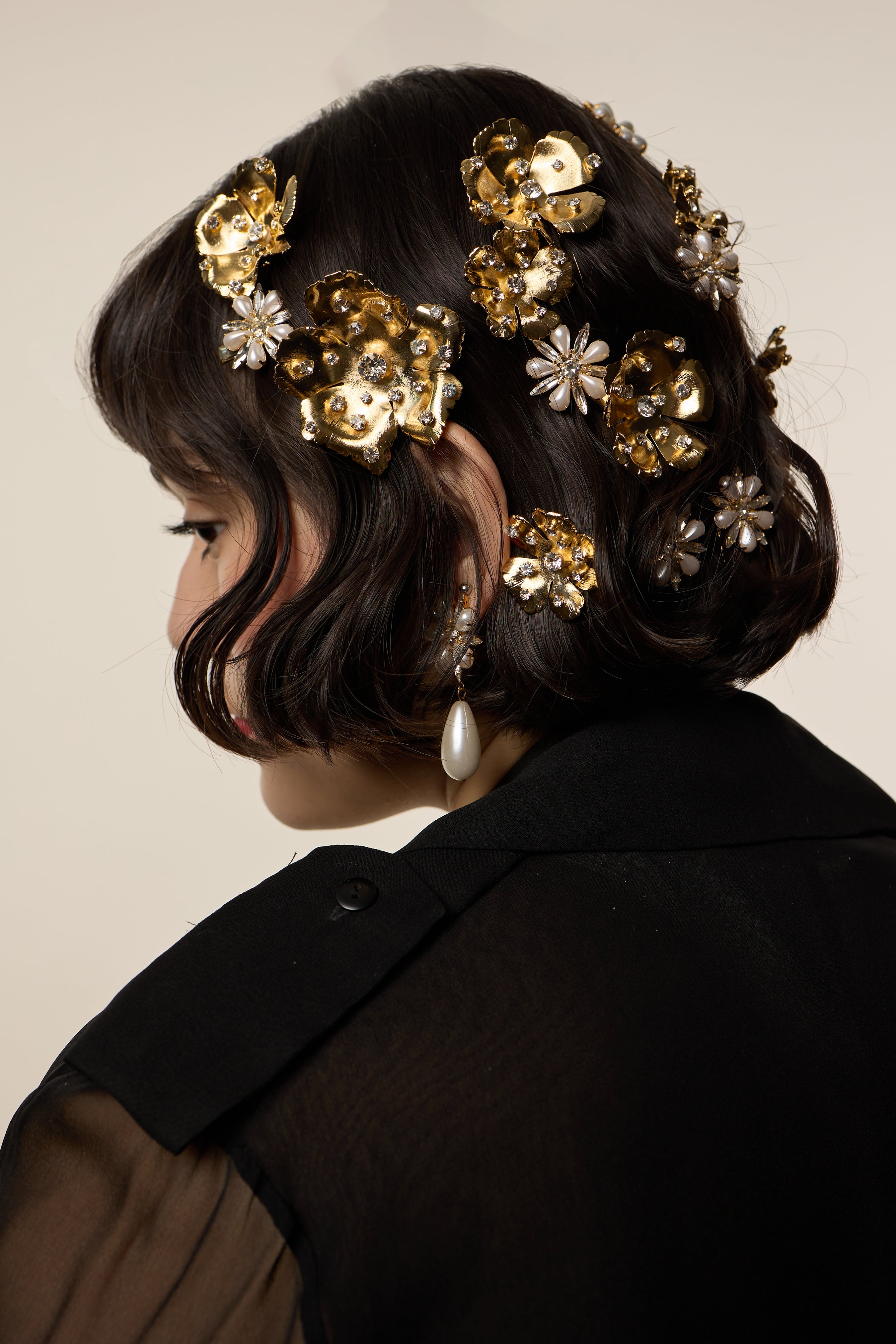 Eden Crystal Bridal Hair Comb Set – Gold, Set of 3 - LELET NY