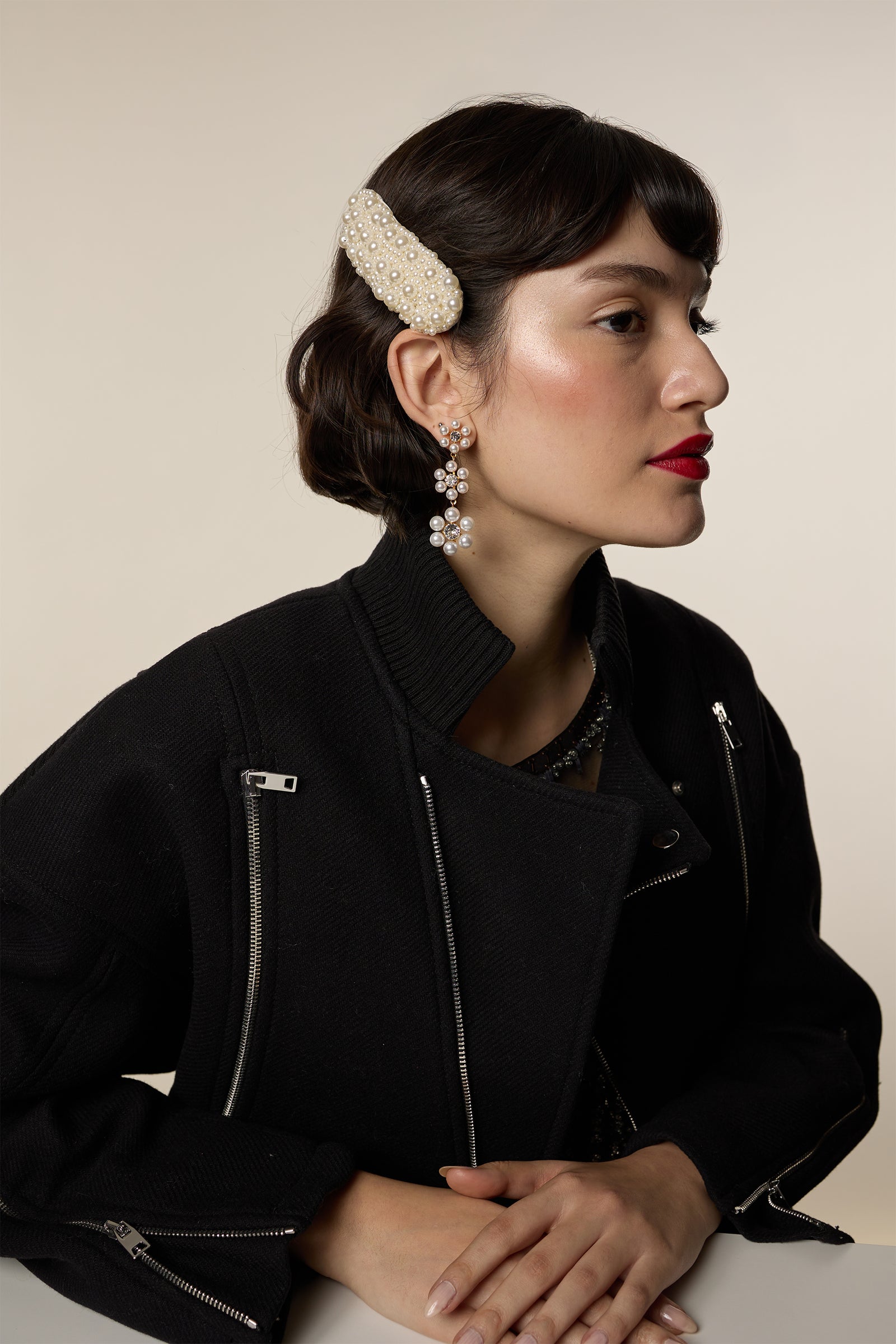 送料関税込【LELET NY】ハンナパールスナップクリップセット Hannah Pearl Snap Clip Set of 2 | LELET NY