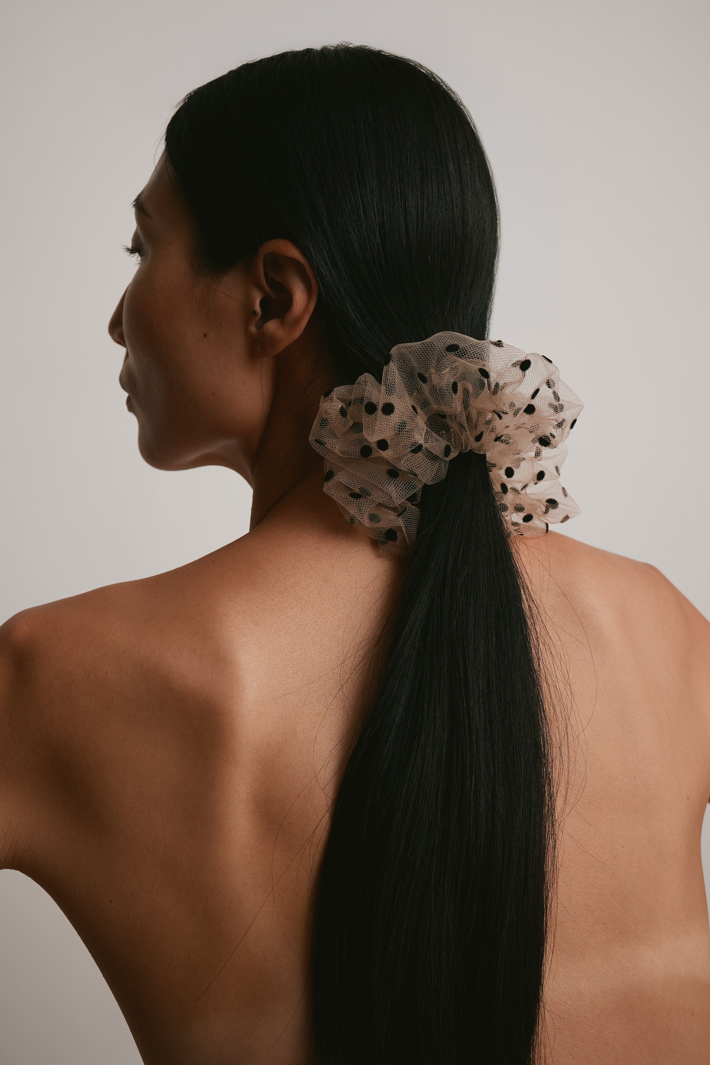 Juliette Polka Dot Tuelle Scrunchie