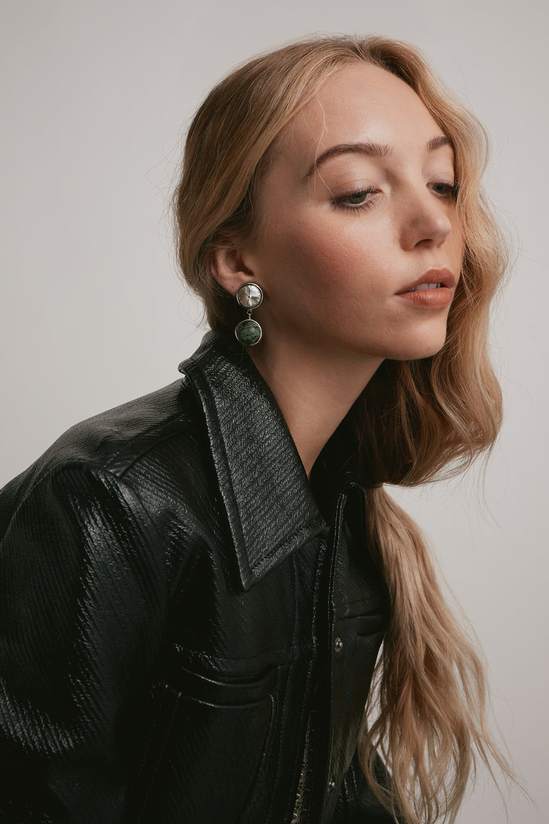 Clare Crystal and Stone Drop Earrings