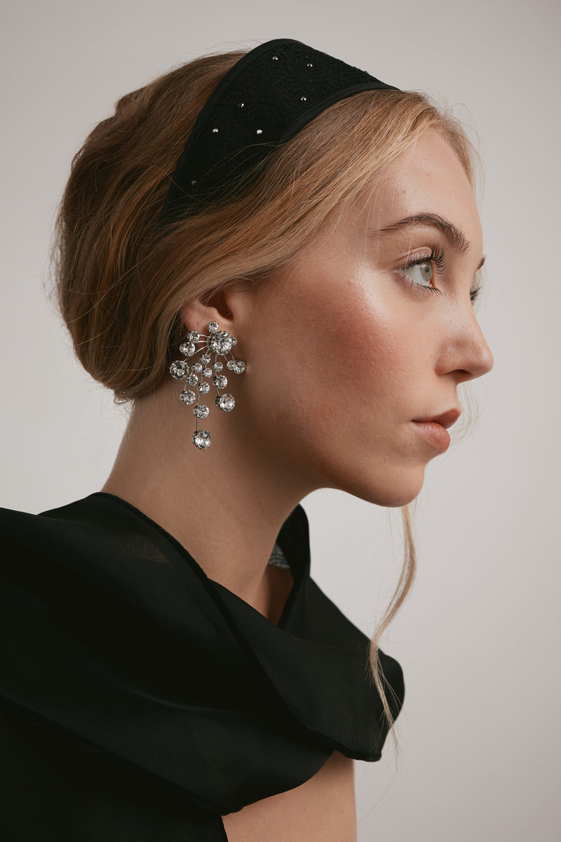 Giselle Wide Lace Crystal Headband