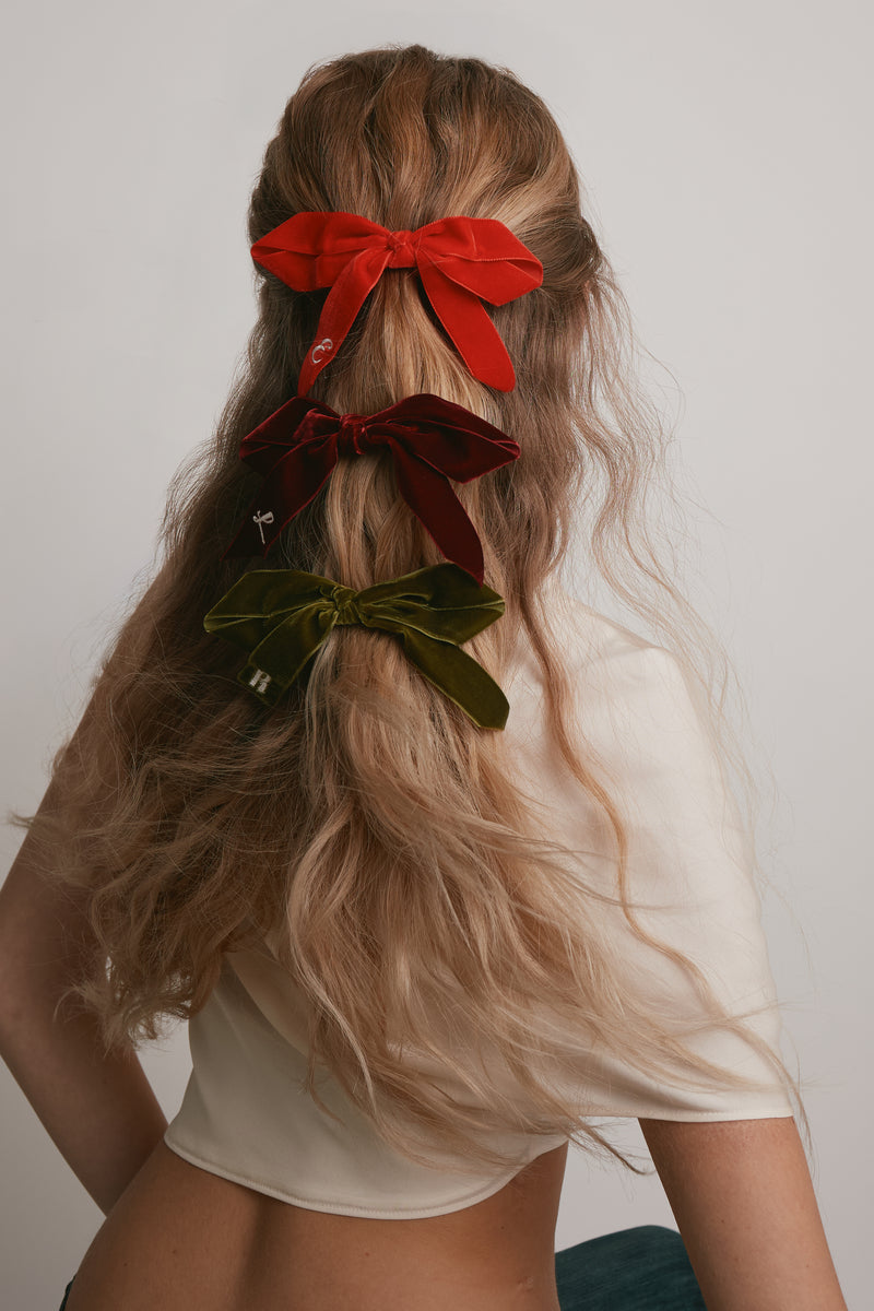 Monogram Bow French Barrette