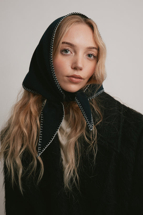 Simone Cashmere Whipstitch Scarf Bandana