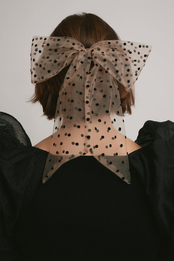 Juliette Polka Dot Silk Tulle Bow