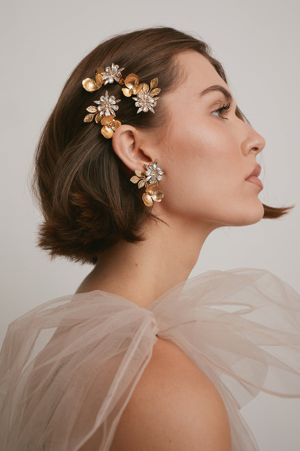 Stella Crystal Floral Clip Set of 3