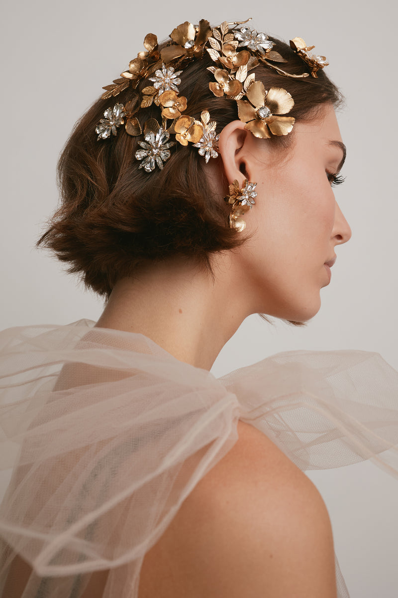 Stella Crystal Floral Clip Set of 3