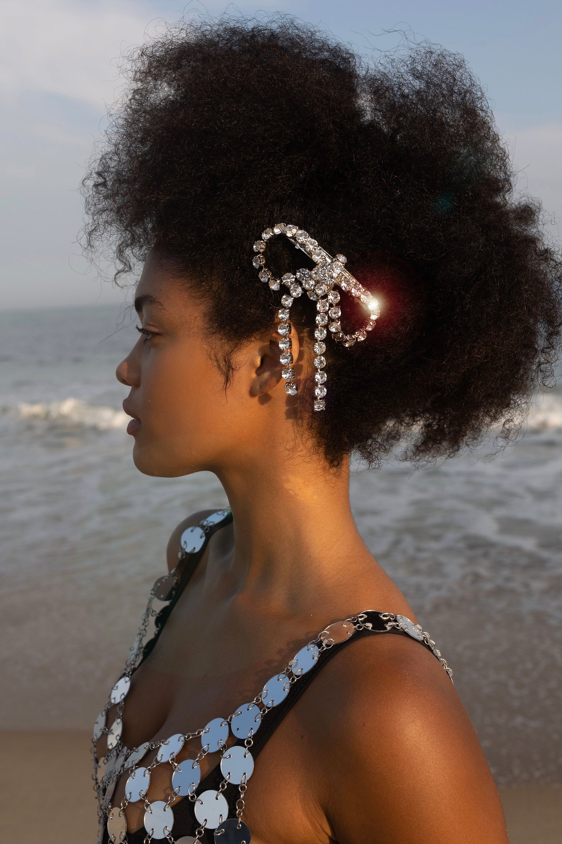 Kamala Crystal Bow Barrette | LELET NY
