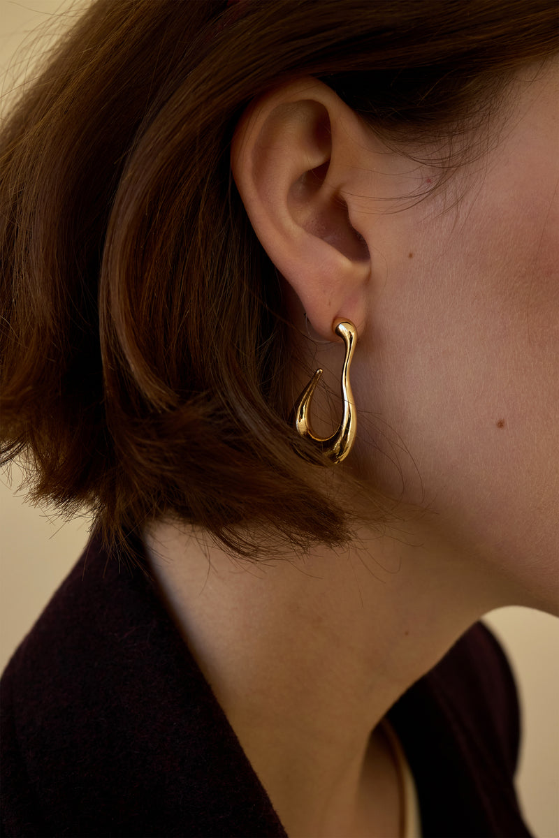 Glossy Drip Hoop Earrings