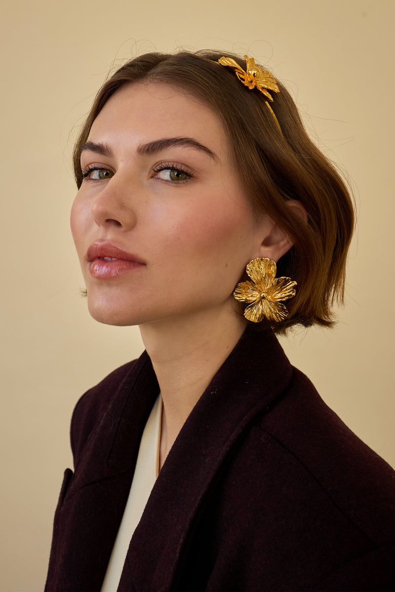 Maya Floral Button Earrings