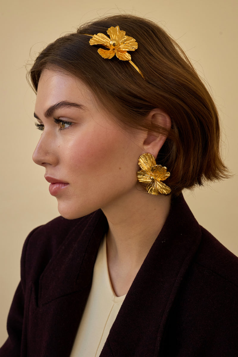 Maya Floral Button Earrings