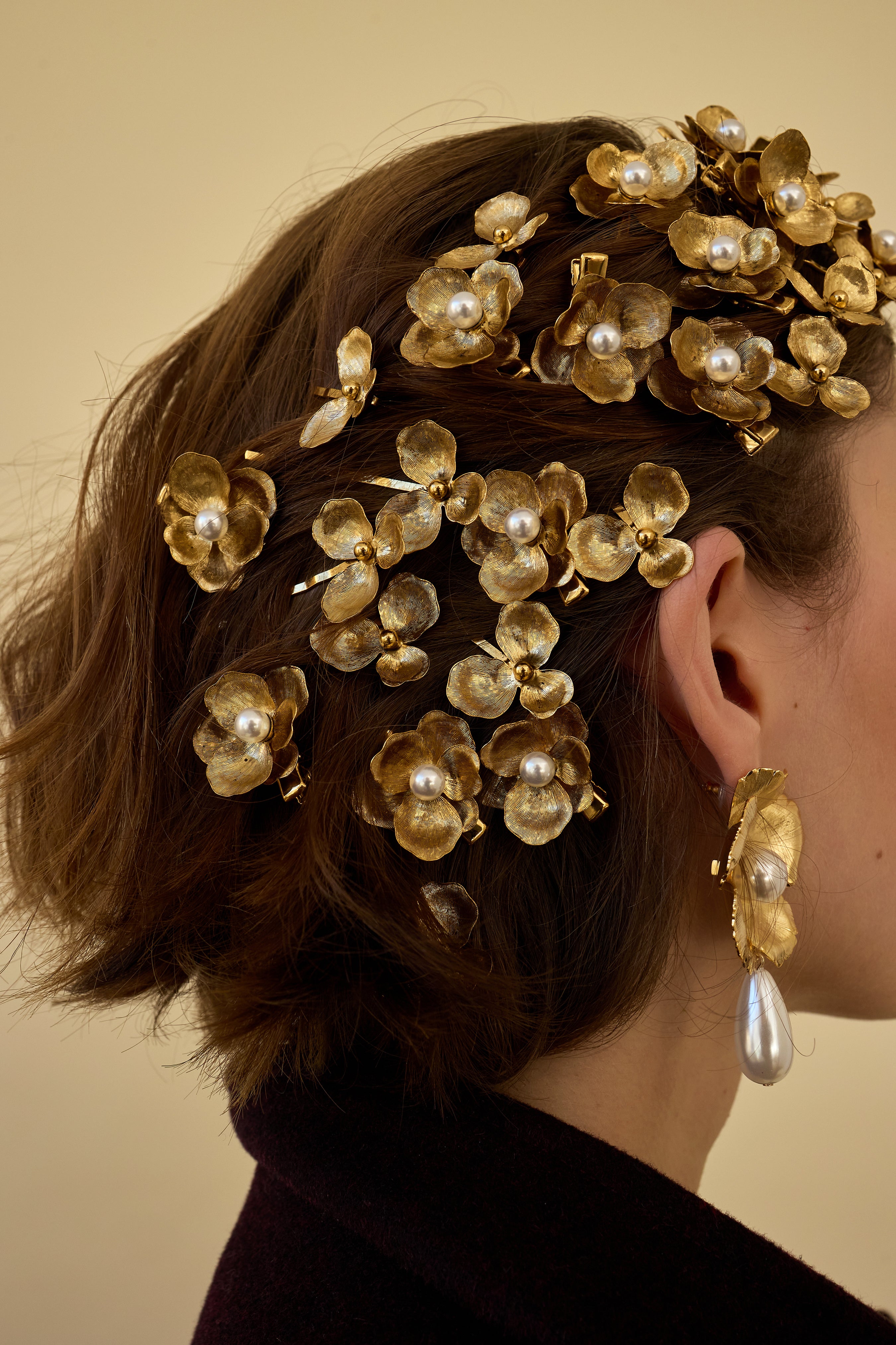 Eden Floral Pearl Clip Set of 2 | LELET NY
