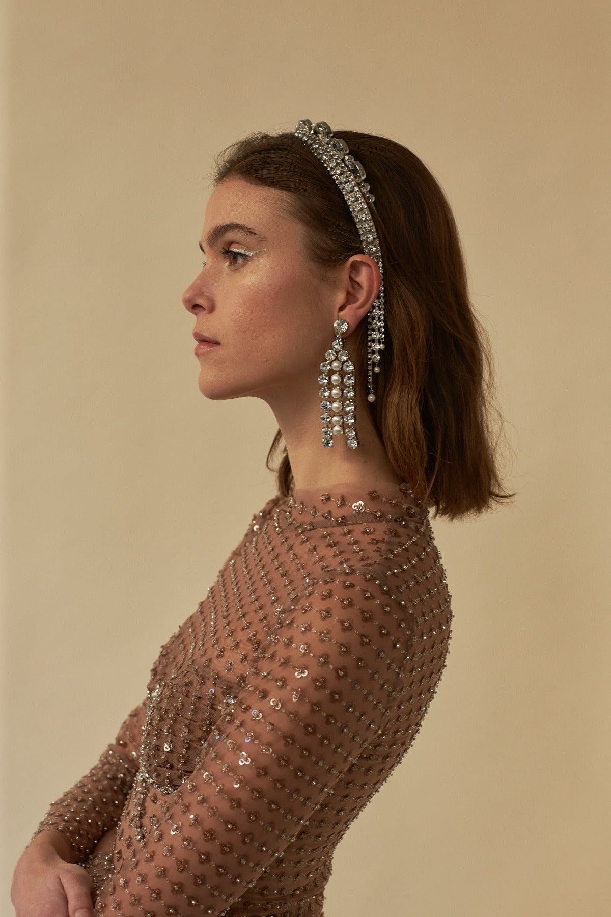 LELET NY bridal headband Brielle Tassel Headband | LELET NY main image 2