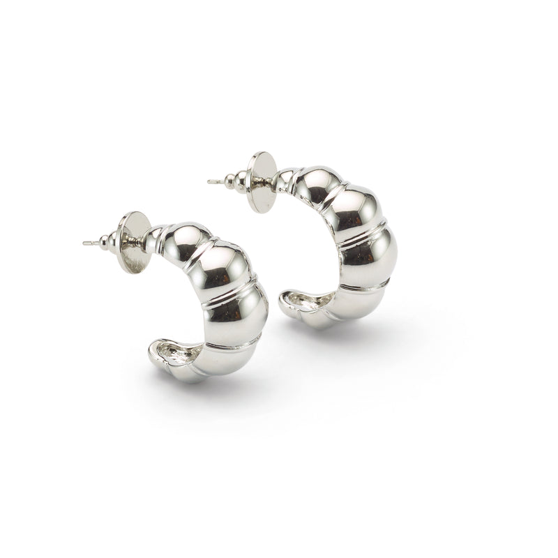 Glossy Croissant Hoop Earrings