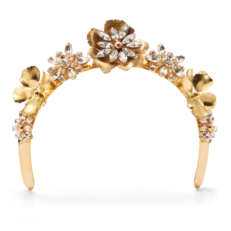 Jasmine Floral Crystal Crown