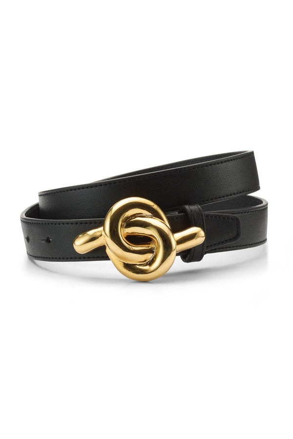 Glossy Knot Leather Belt