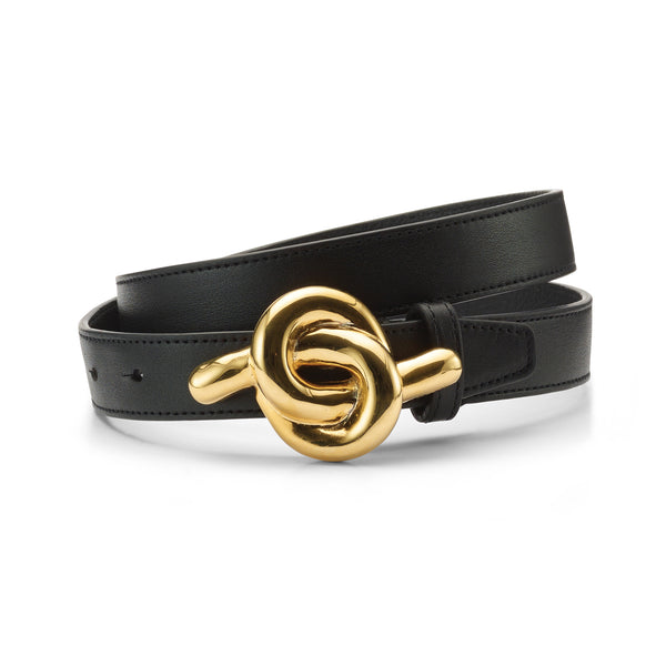 Glossy Knot Leather Belt