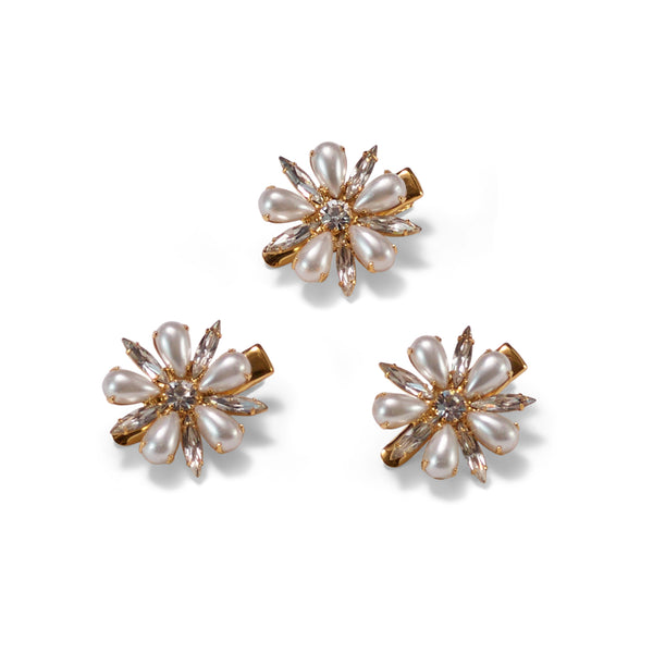 Annie Pearl and Crystal Clip Set of 3