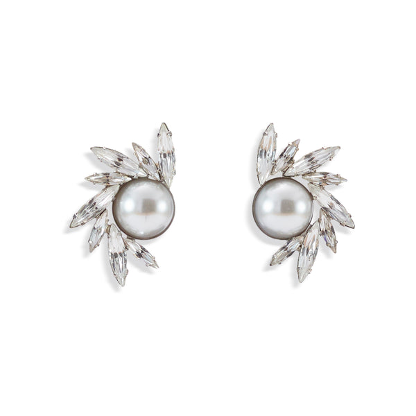 Avril Pearl and Crystal Stud Earrings