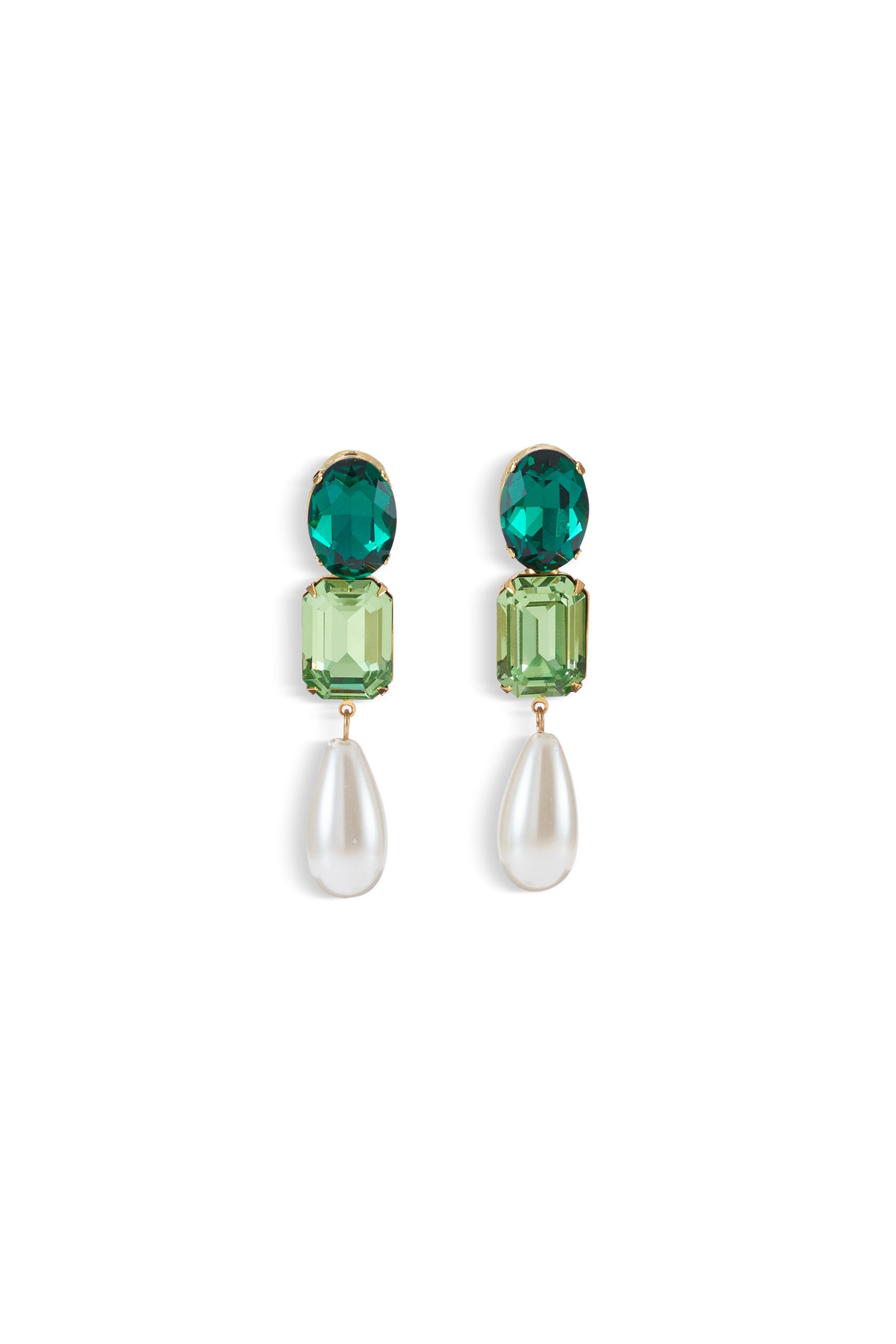 Stella Crystal and Pearl Drop Earrings