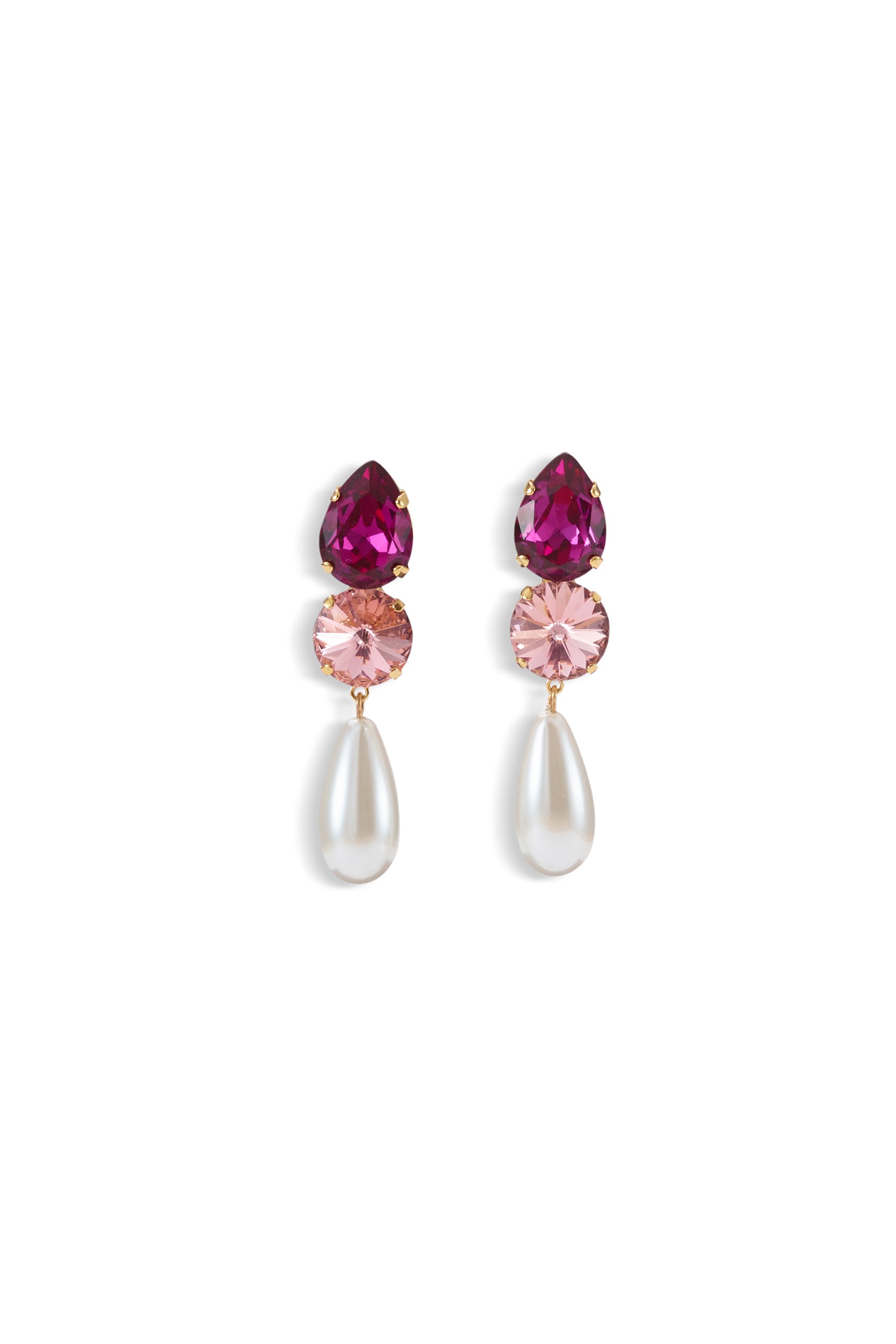 Stella Crystal and Pearl Drop Earrings