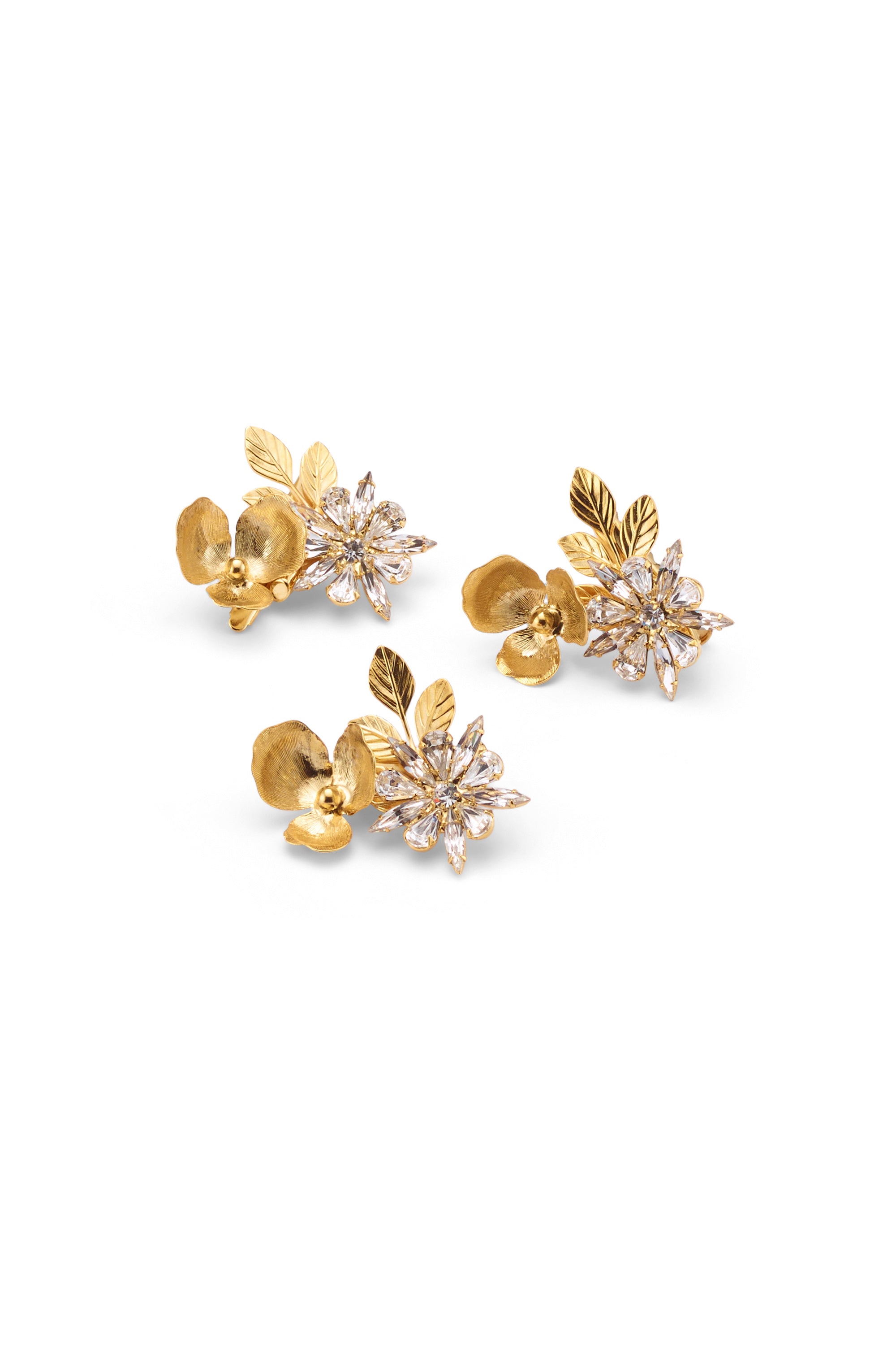 Stella Crystal Floral Clip Set of 3
