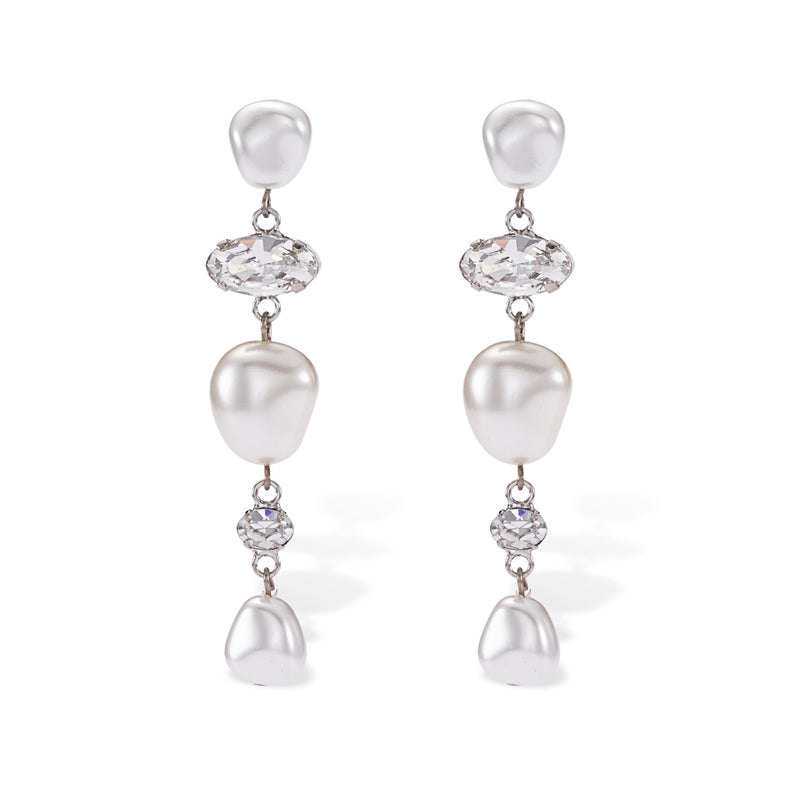 Aria Pearl and Crystal Earrings