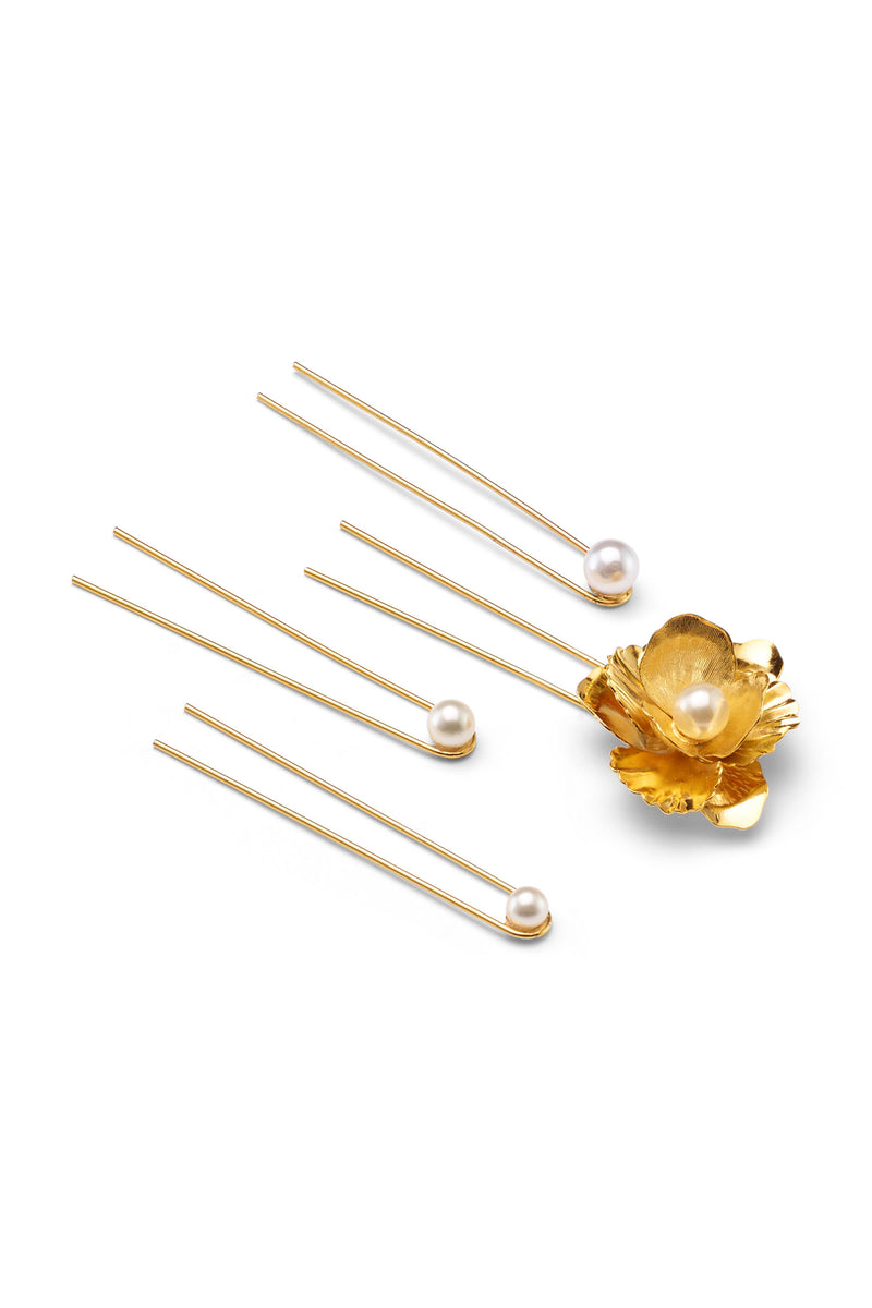 Flora Pearl Hair Pin Set of 4