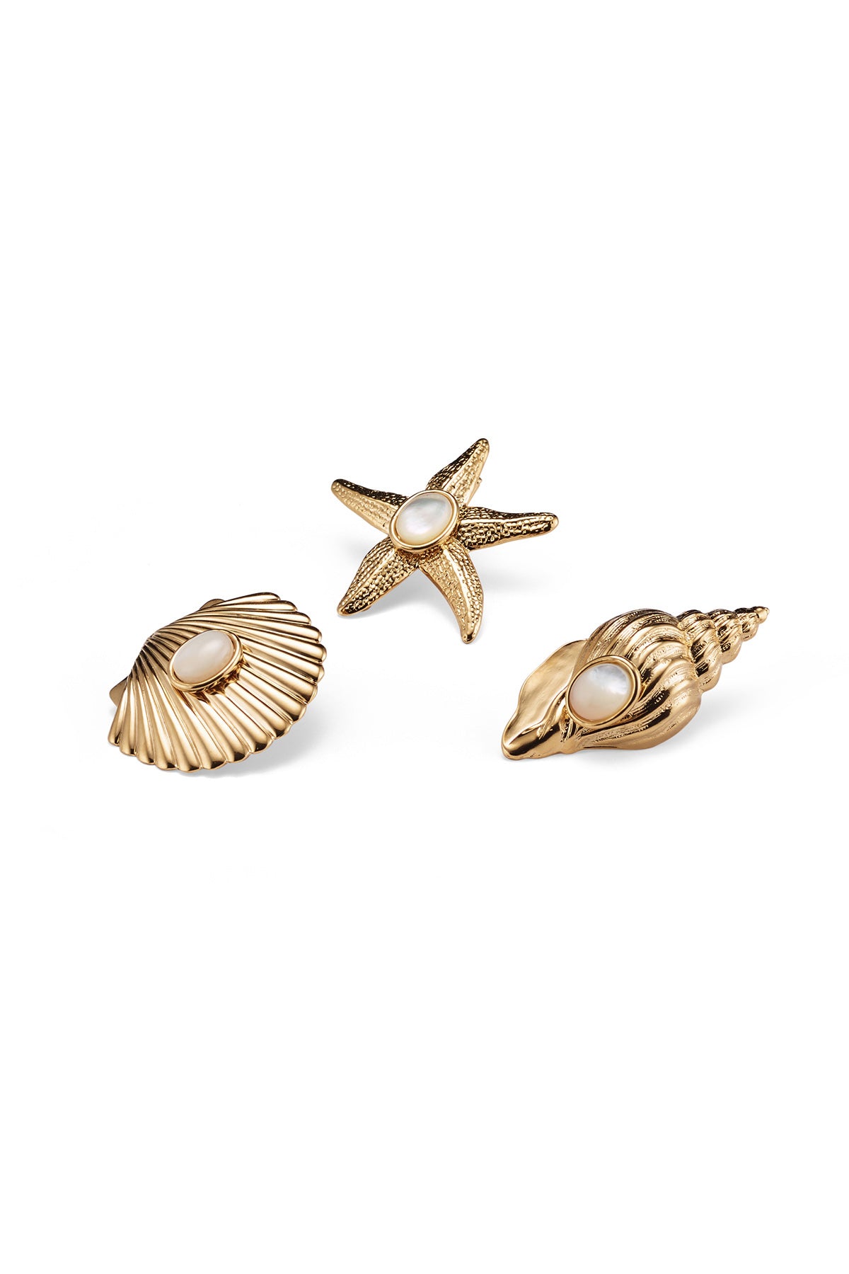 Serena Stone Seashells Clip Set of 3 | LELET NY
