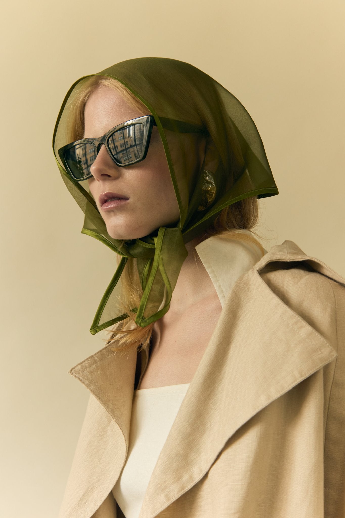 Sheer silk Structured Bandana