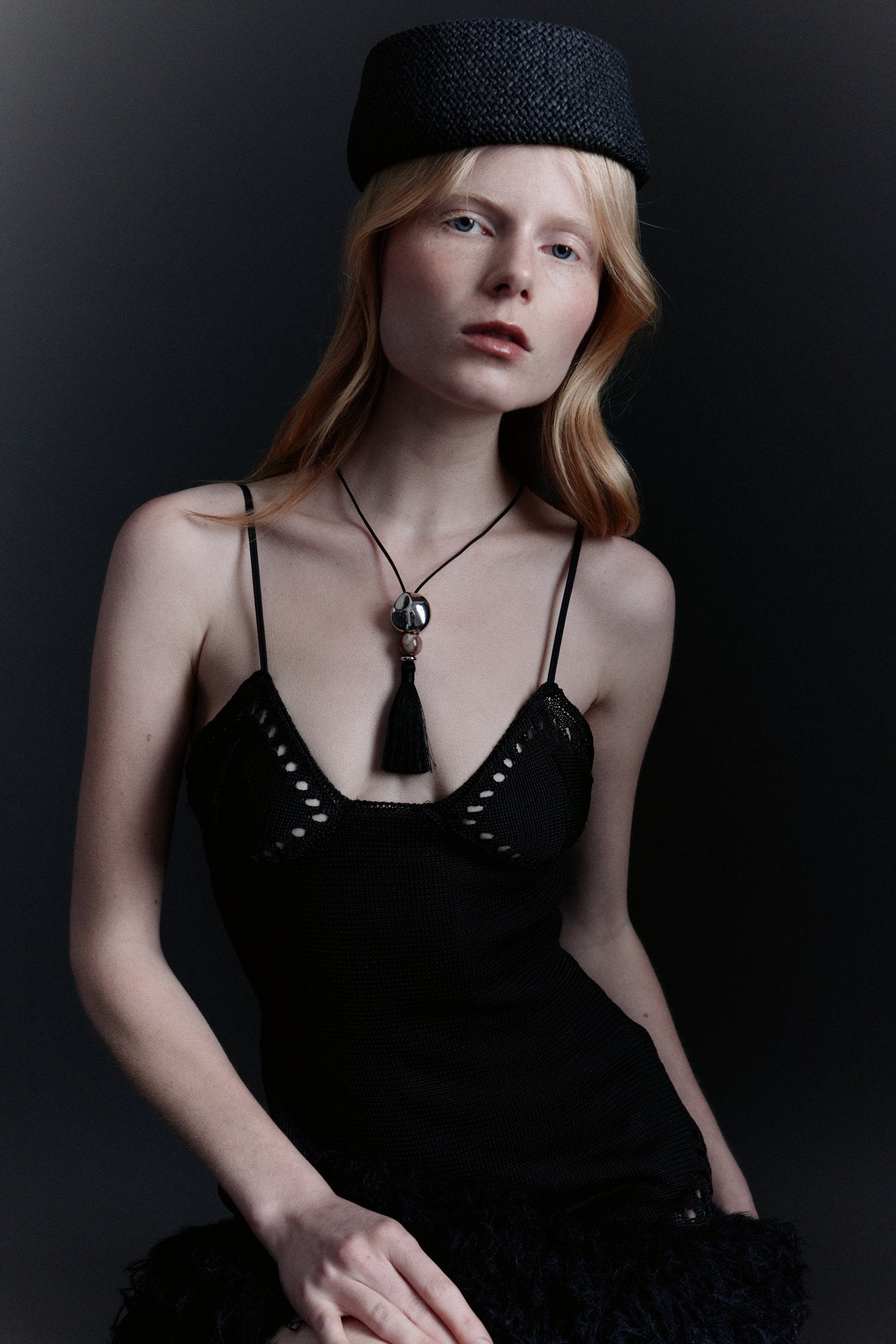 Rafia Pill Box Hat