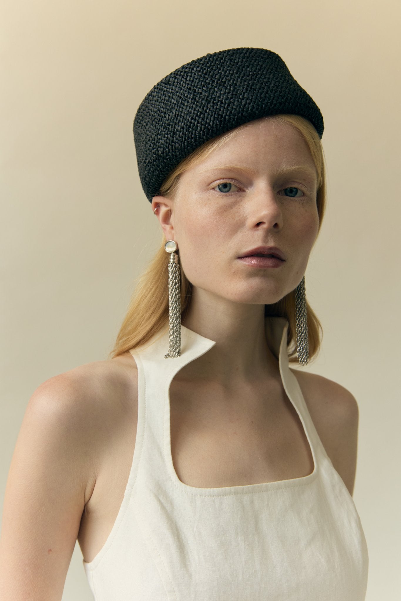 Rafia Pill Box Hat