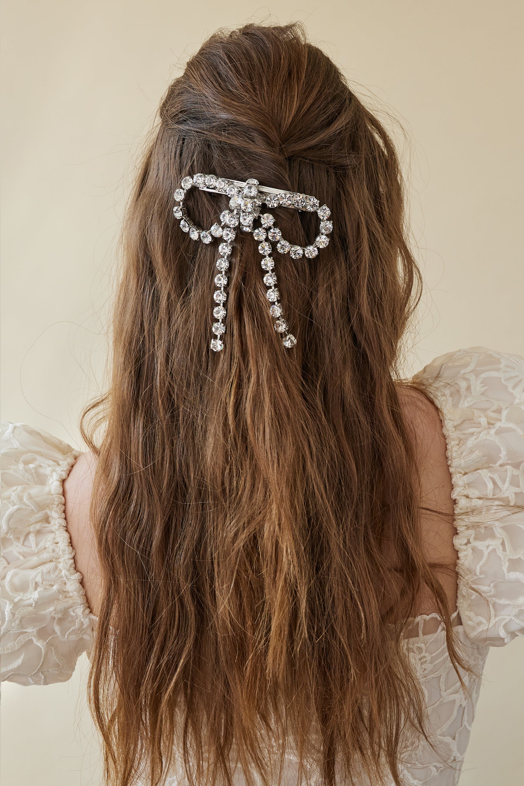 Kamala Crystal Bow Barrette | LELET NY