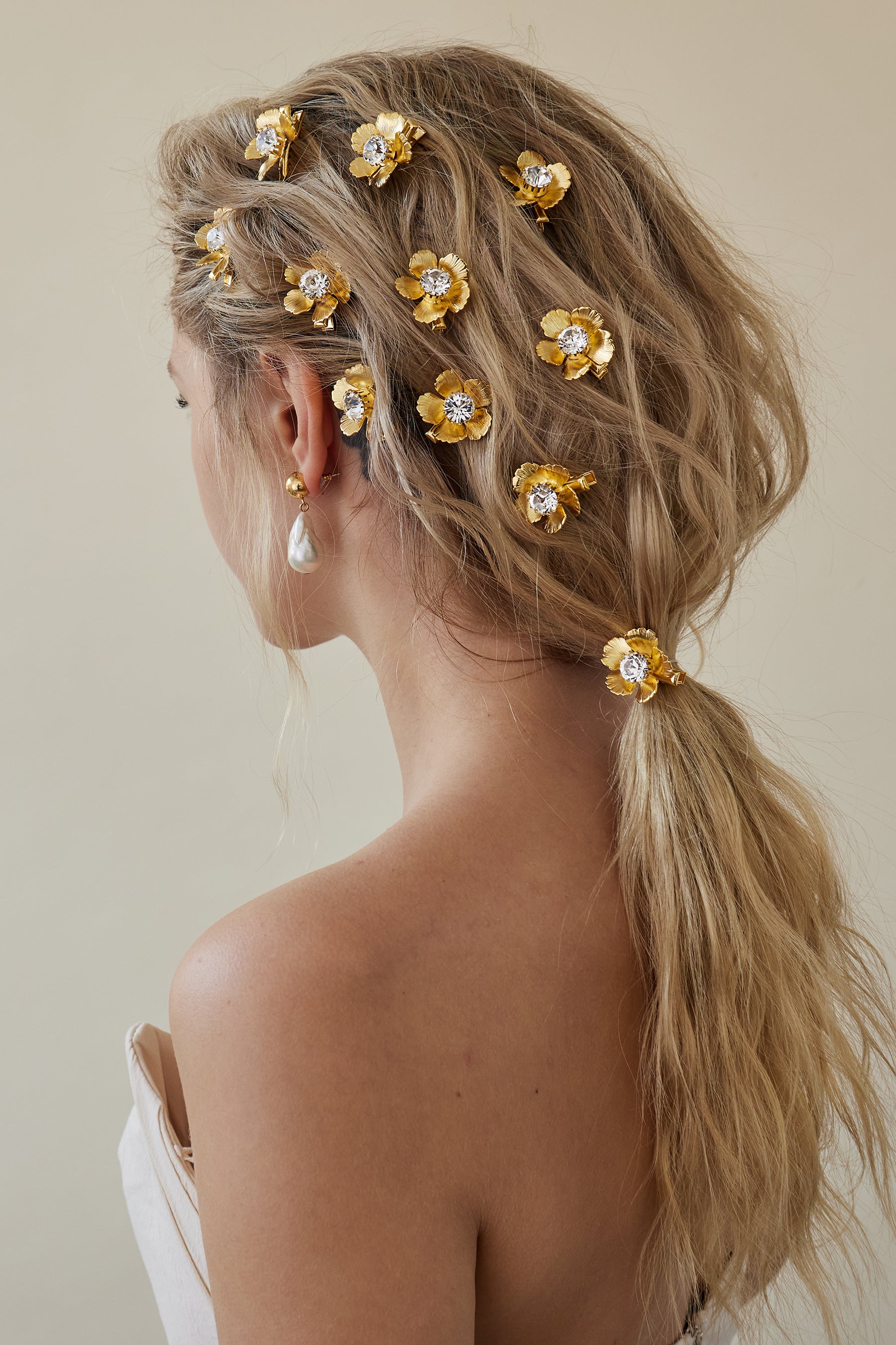 Eden Floral Crystal Clip Set