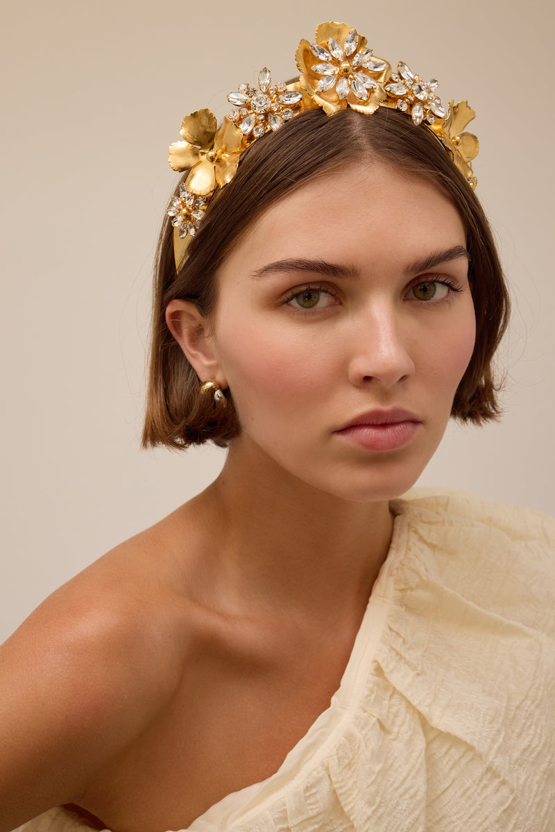 Jasmine Floral Crystal Crown