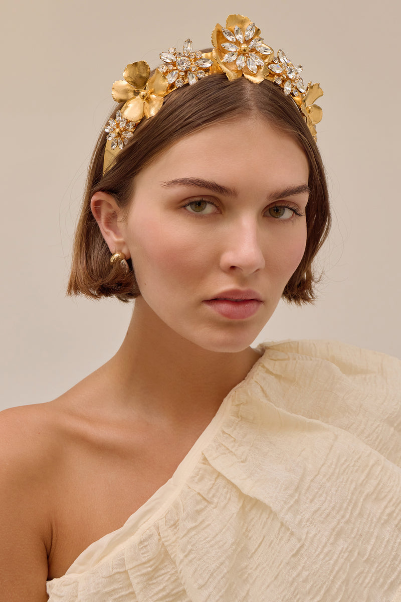 Jasmine Floral Crystal Crown