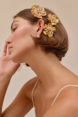 Jasmine Floral Crystal Comb Set of 3