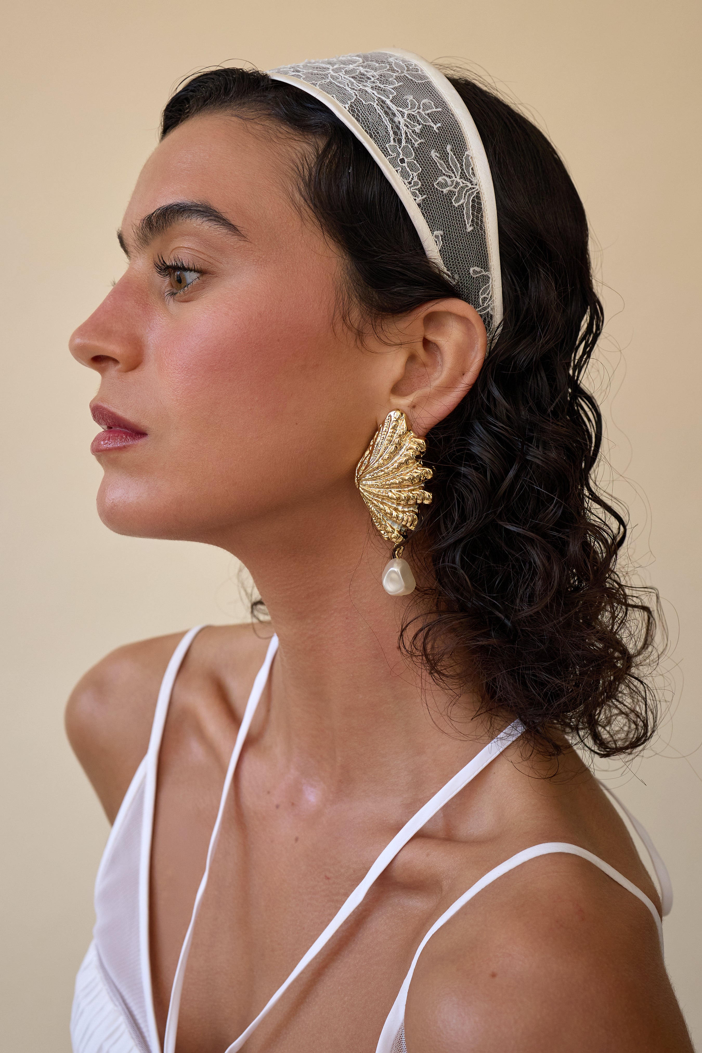 Giselle Lace Wide Headband | LELET NY