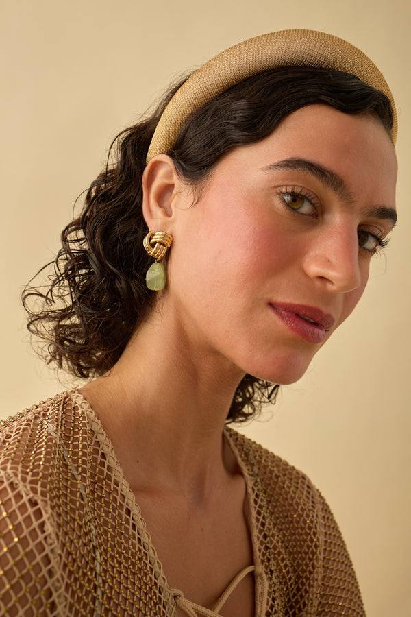 Brielle Knot Stone Drop Earrings