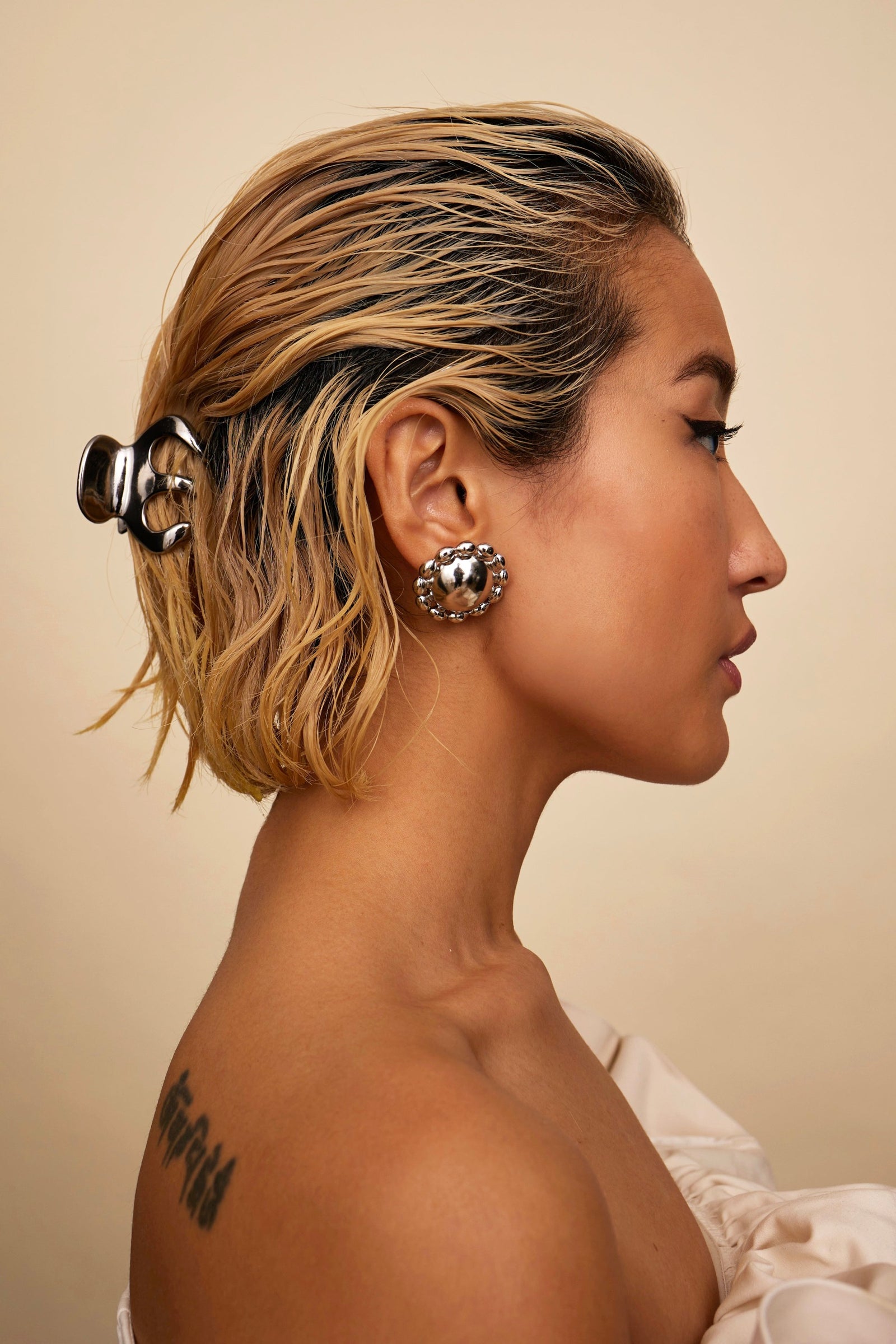 髪の多い方にお勧め　Lelet NY セレネクリップ　ロジウムコーティング Selene Claw Clip | LELET NY