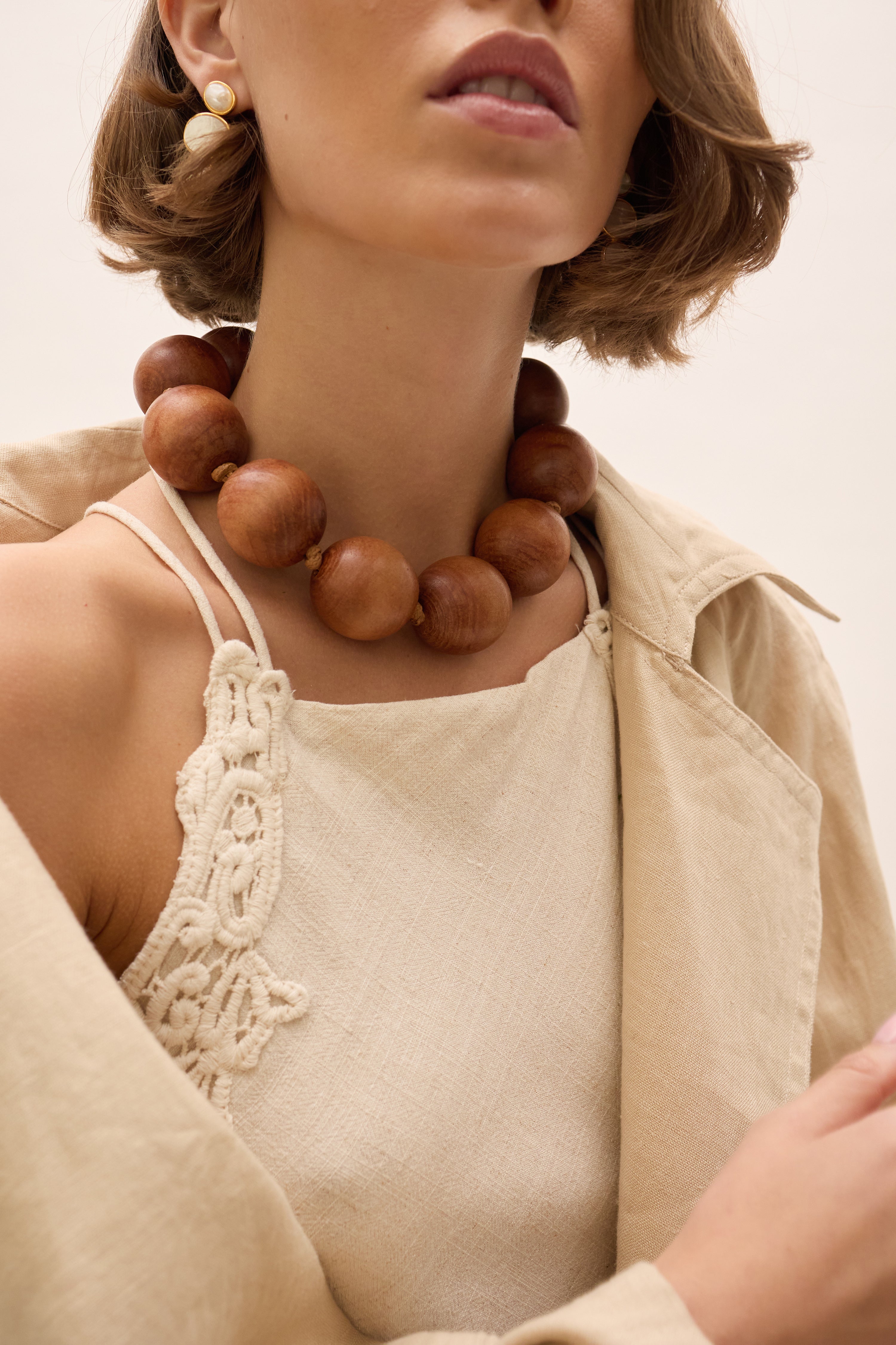 Arlo Oversized Wood Necklace| LELET NY