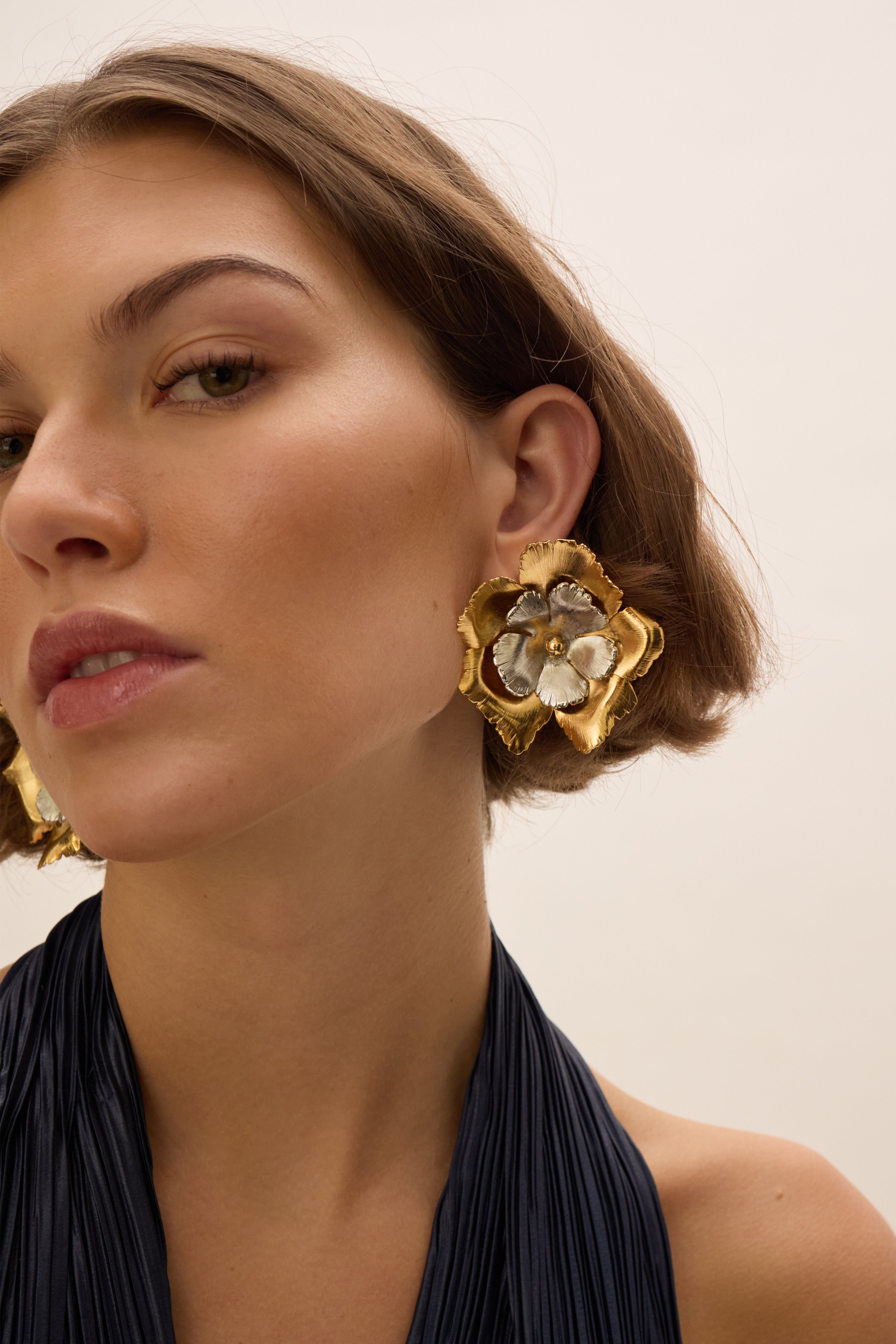 Eden Floral Mixed Metal Earrings