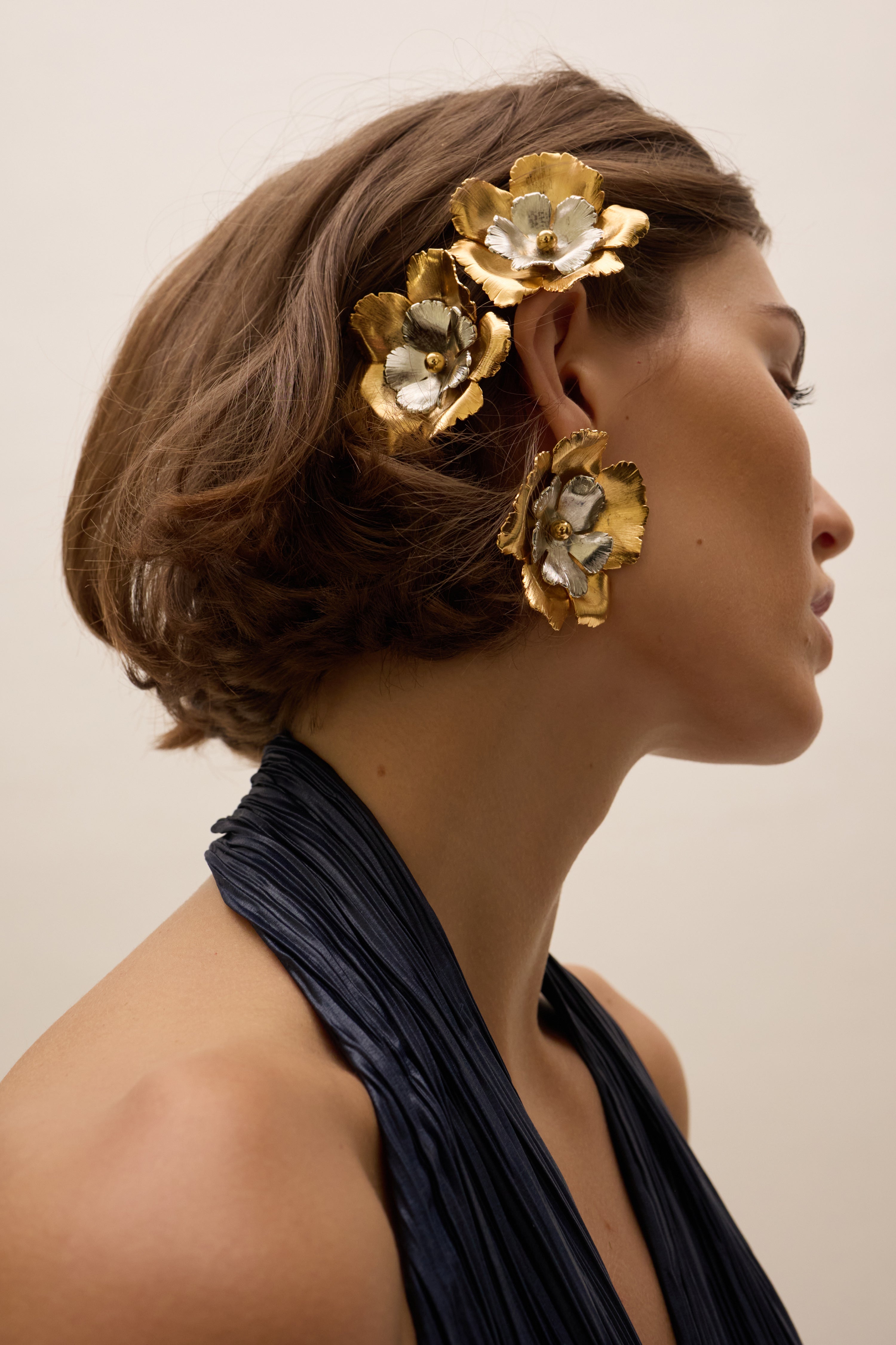Eden Floral Mixed Metal Bobbi Pin Set of 2