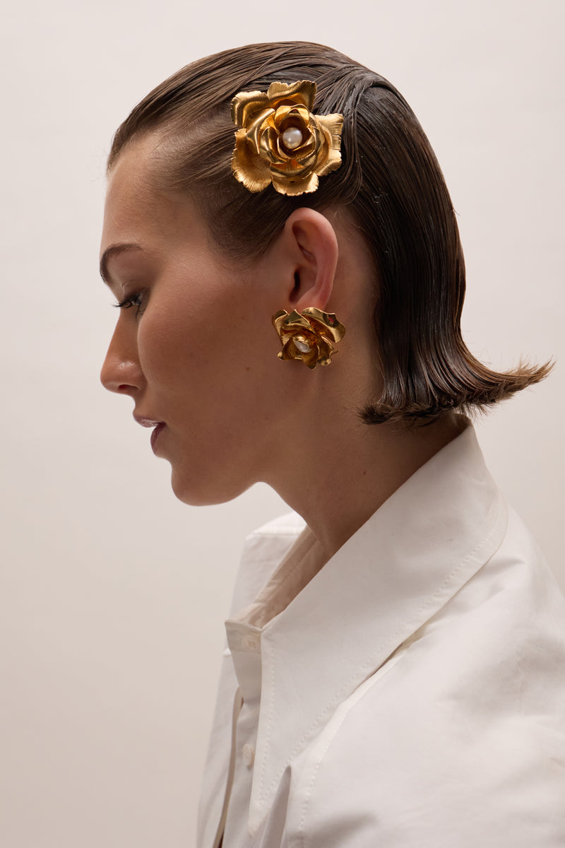 Ivy Floral Pearl Comb