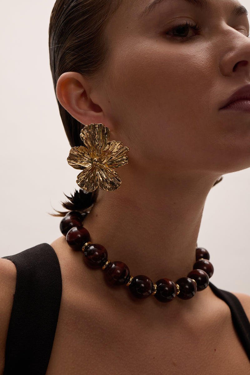 Maya Floral Button Earrings