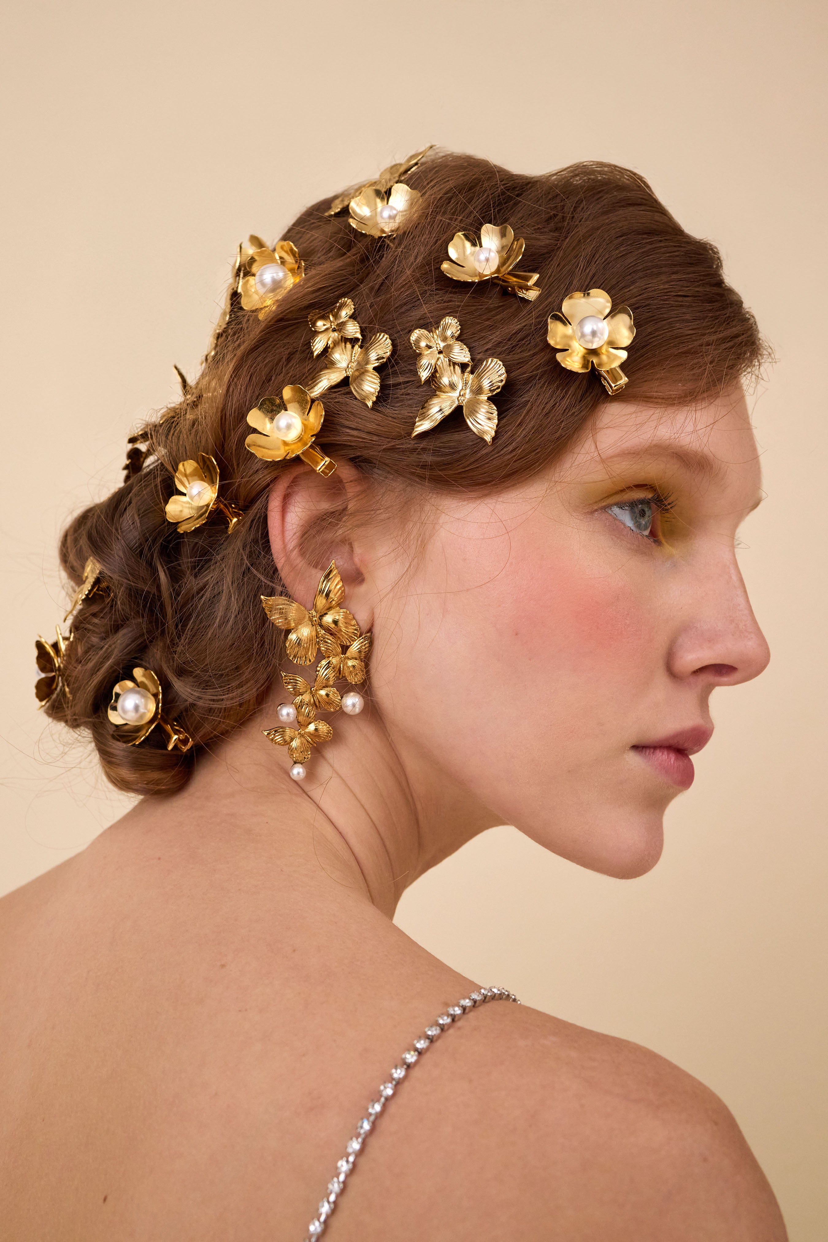 Philippa Pearl Flower Clip Set of 3 | LELET NY