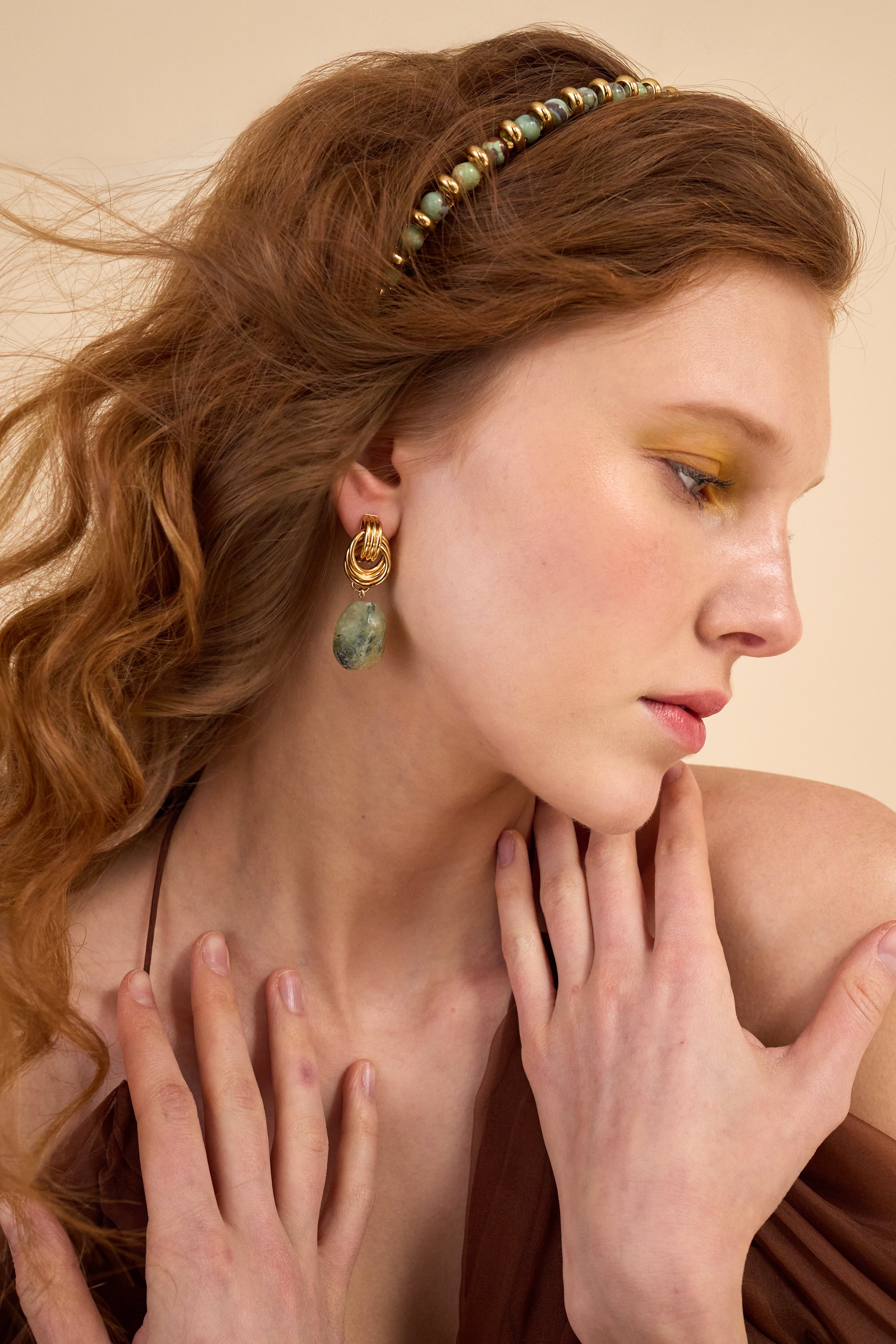 Brielle Knot Stone Drop Earrings